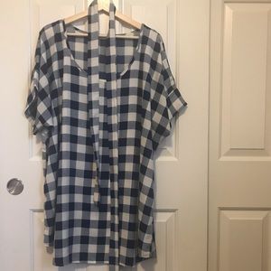 ModCloth Navy Check Tunic. 2X